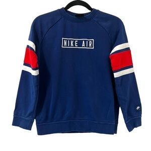 Nike Air Navy Blue Red & White Logo Pullover Sweatshirt